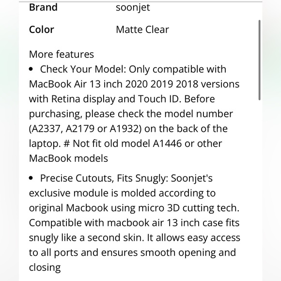 Clear Hard Shell Case for MacBook Air 13” - Picture 2 of 5